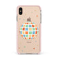 Disco Ball Apple iPhone Xs Max Impact Case Pink Edge on Gold Phone