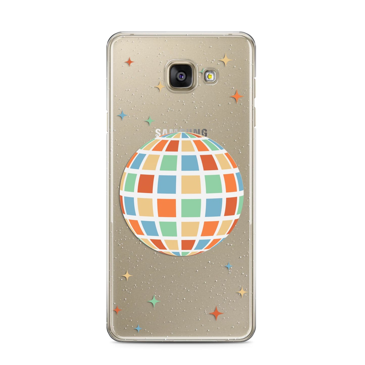 Disco Ball Samsung Galaxy A3 2016 Case on gold phone
