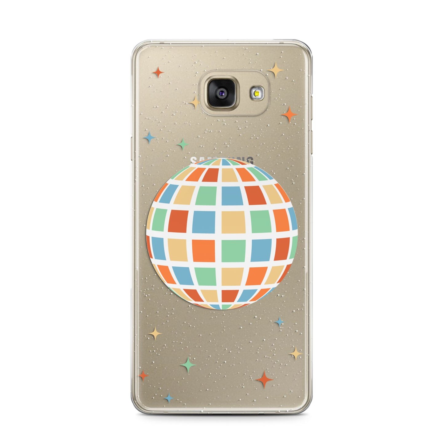 Disco Ball Samsung Galaxy A7 2016 Case on gold phone