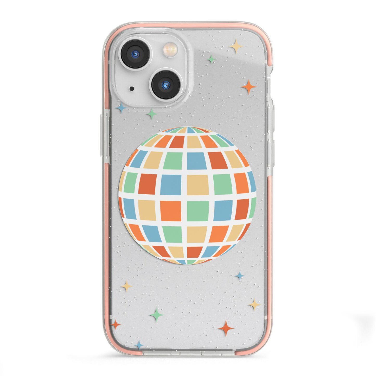 Disco Ball iPhone 13 Mini TPU Impact Case with Pink Edges