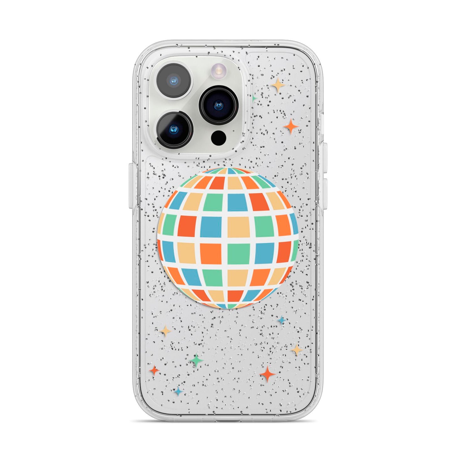 Disco Ball iPhone 14 Pro Glitter Tough Case Silver