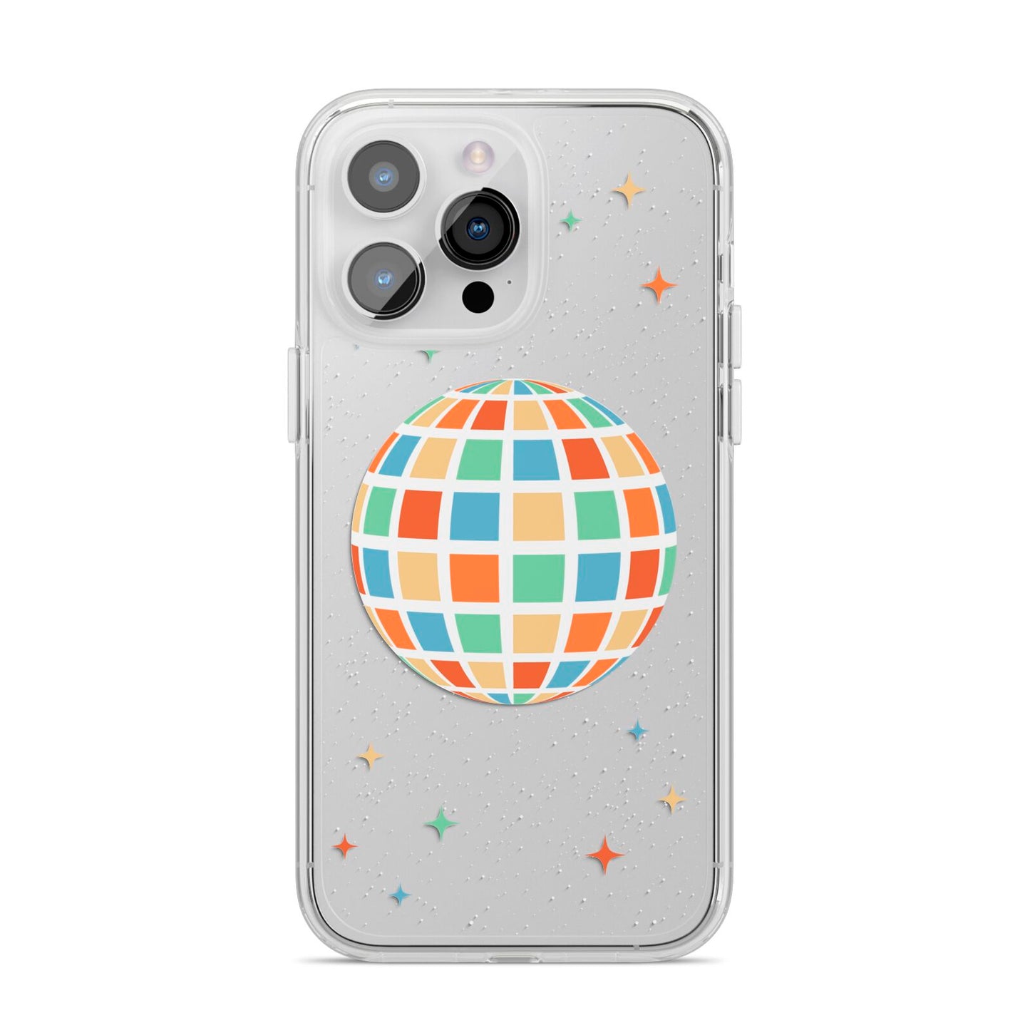 Disco Ball iPhone 14 Pro Max Clear Tough Case Silver