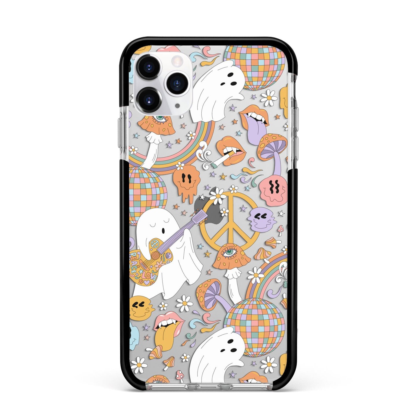 Disco Ghosts Apple iPhone 11 Pro Max in Silver with Black Impact Case
