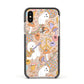 Disco Ghosts Apple iPhone Xs Impact Case Black Edge on Gold Phone