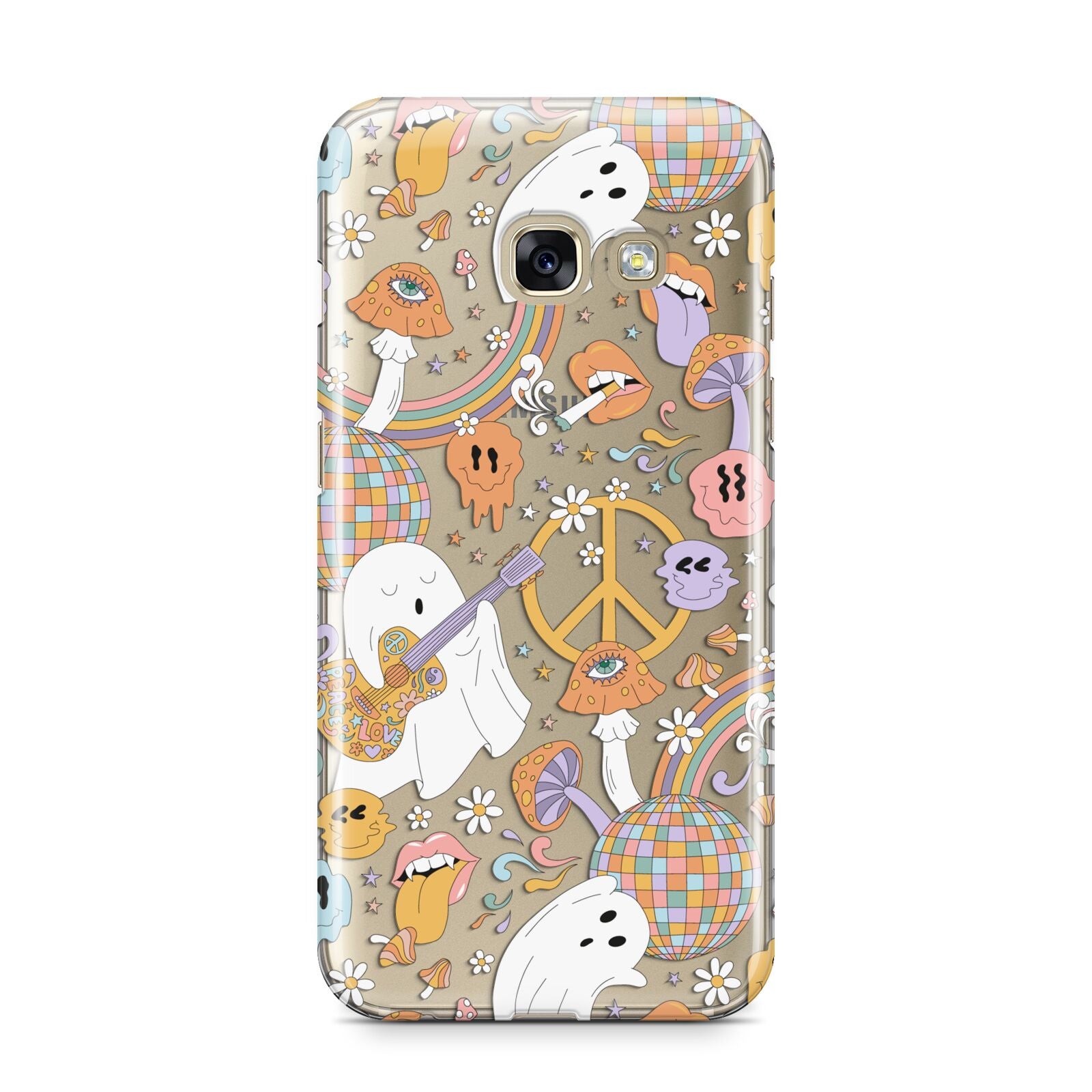 Disco Ghosts Samsung Galaxy A3 2017 Case on gold phone
