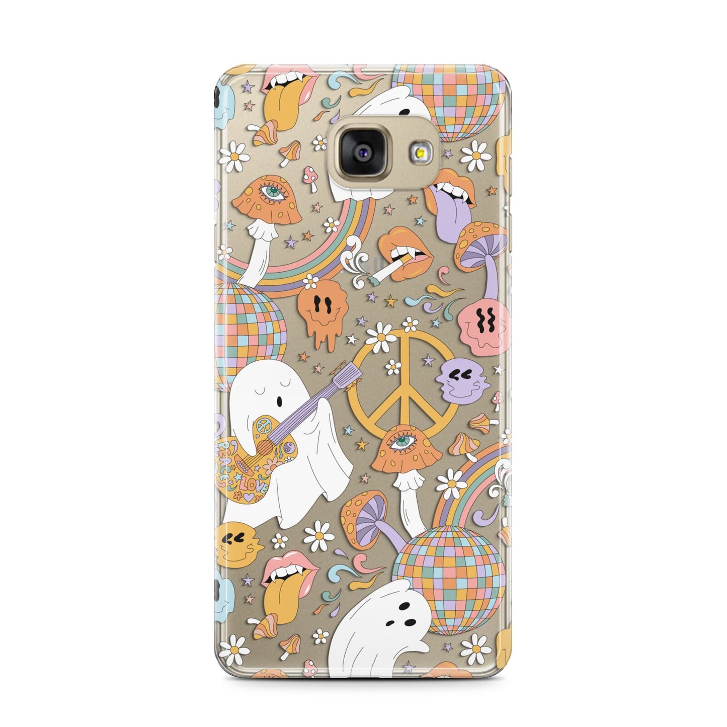 Disco Ghosts Samsung Galaxy A7 2016 Case on gold phone