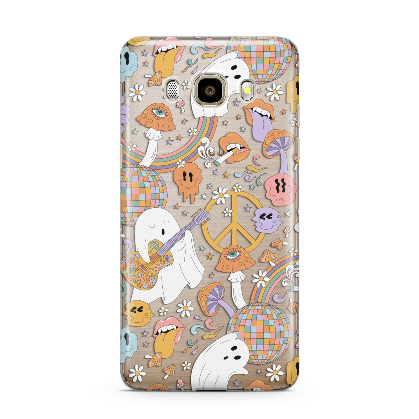 Disco Ghosts Samsung Galaxy J7 2016 Case on gold phone