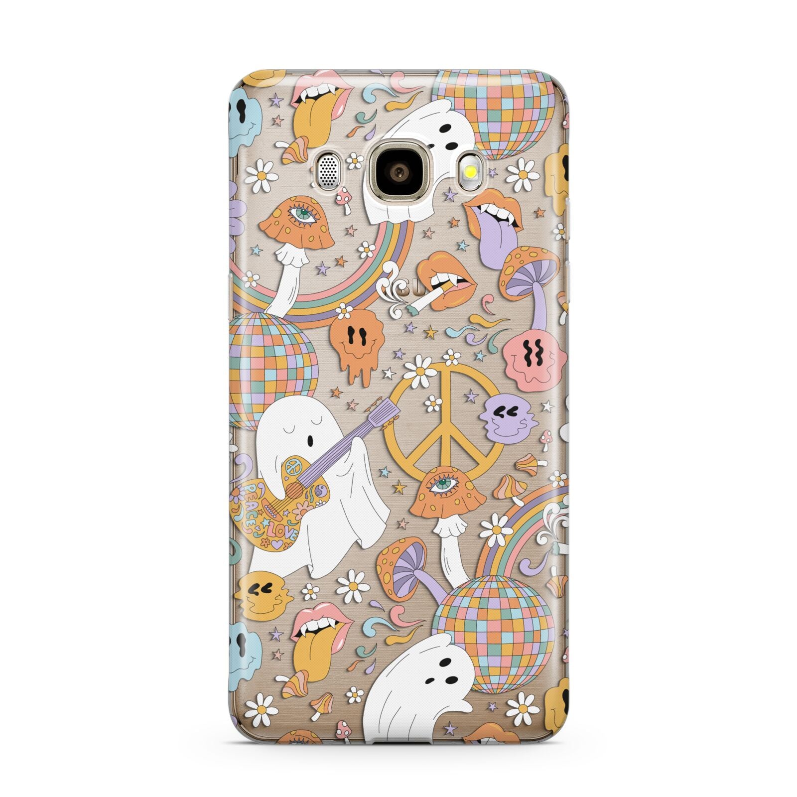 Disco Ghosts Samsung Galaxy J7 2016 Case on gold phone