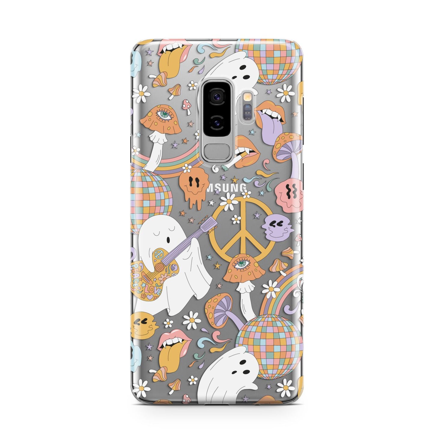 Disco Ghosts Samsung Galaxy S9 Plus Case on Silver phone