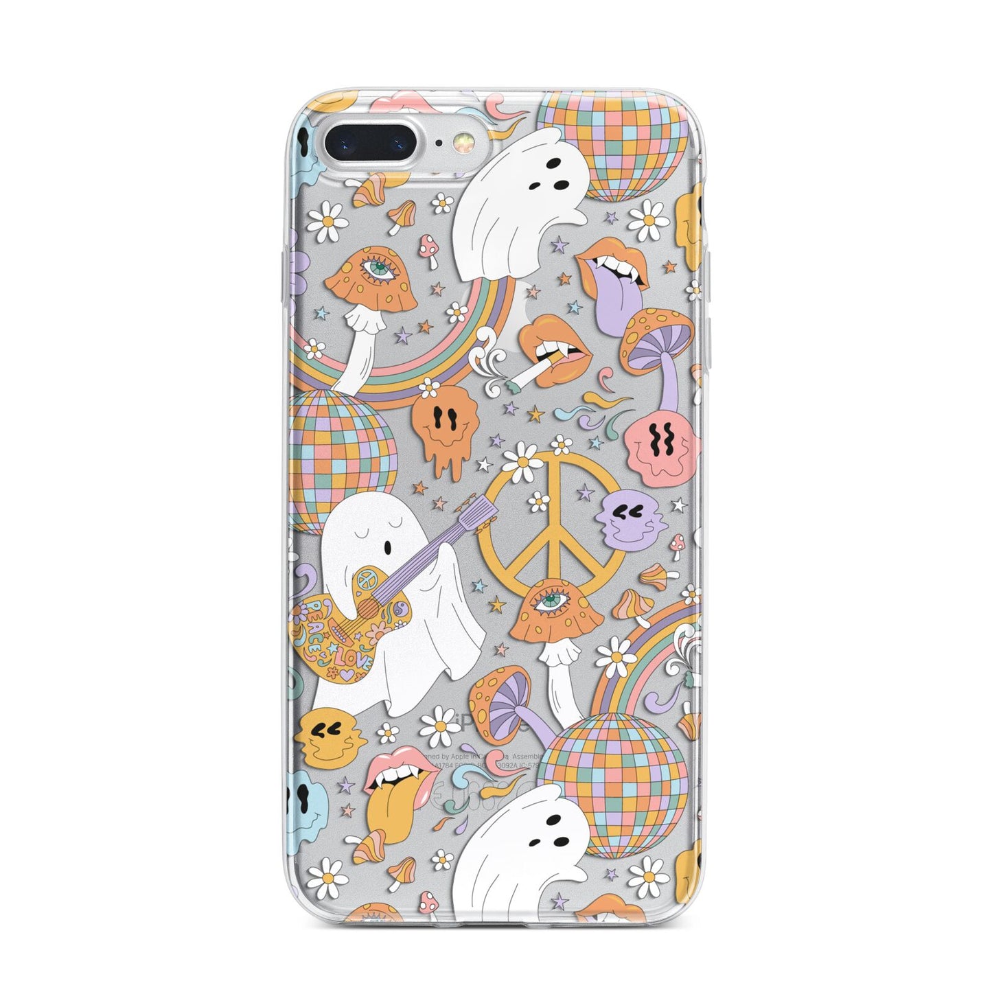 Disco Ghosts iPhone 7 Plus Bumper Case on Silver iPhone