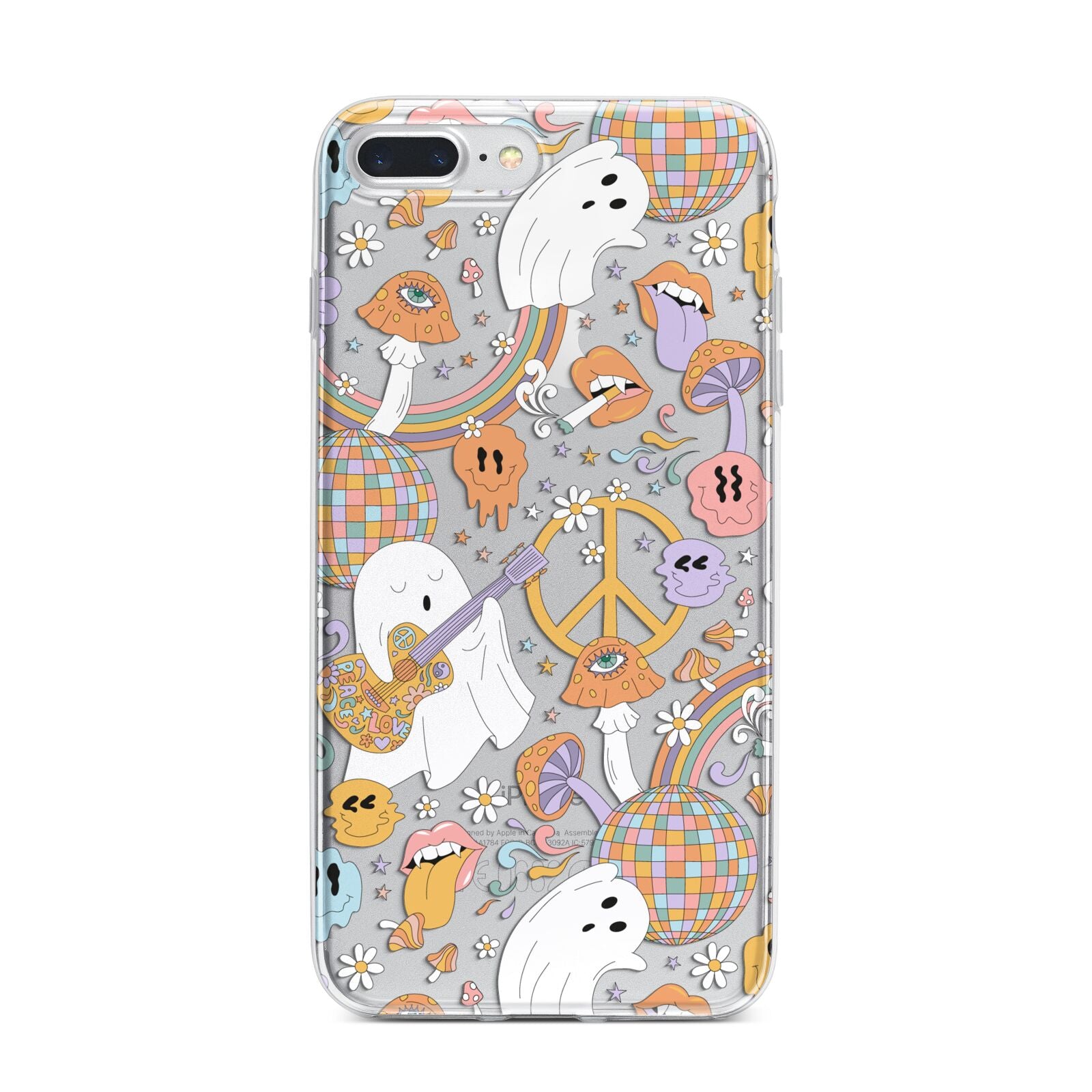 Disco Ghosts iPhone 7 Plus Bumper Case on Silver iPhone