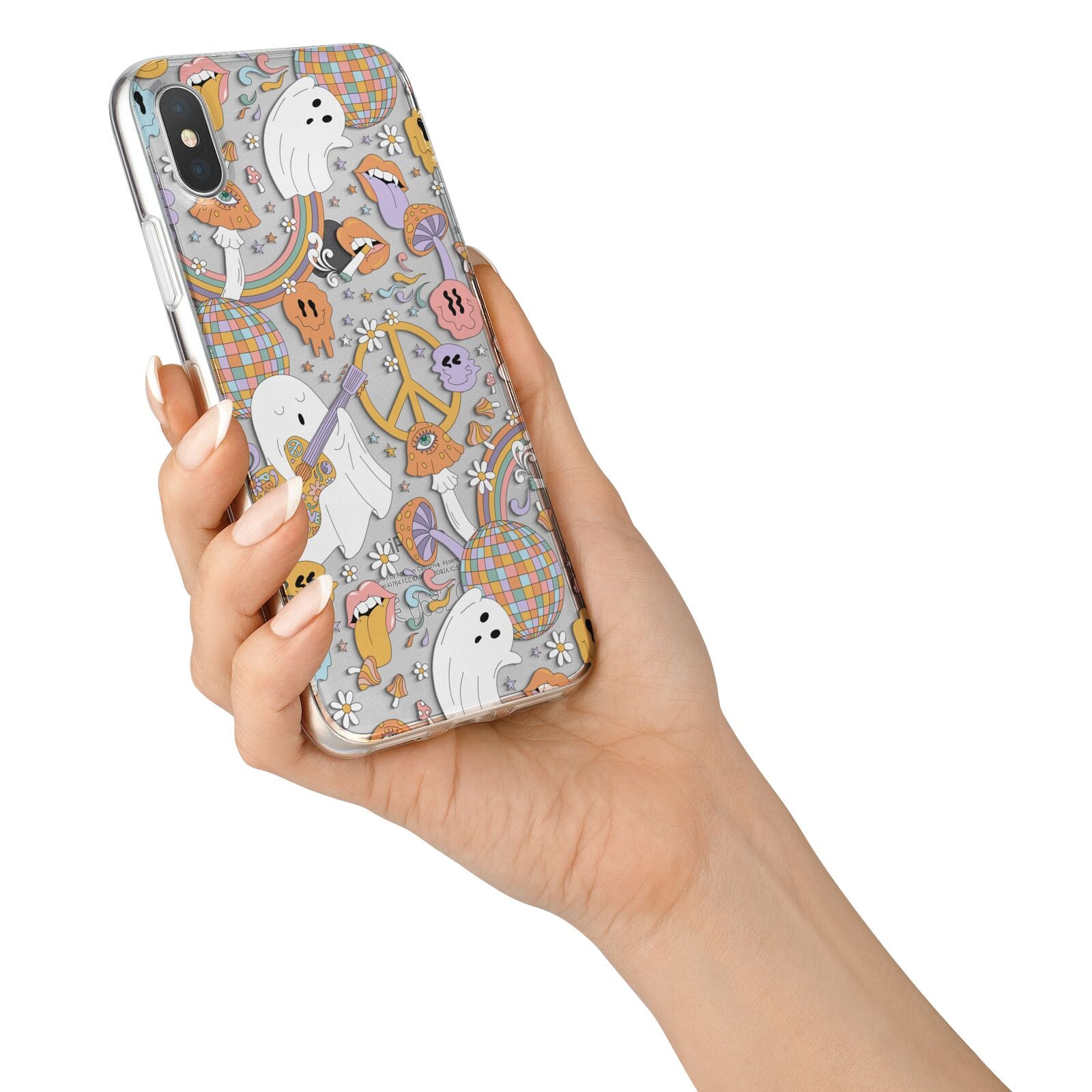 Disco Ghosts iPhone X Bumper Case on Silver iPhone Alternative Image 2