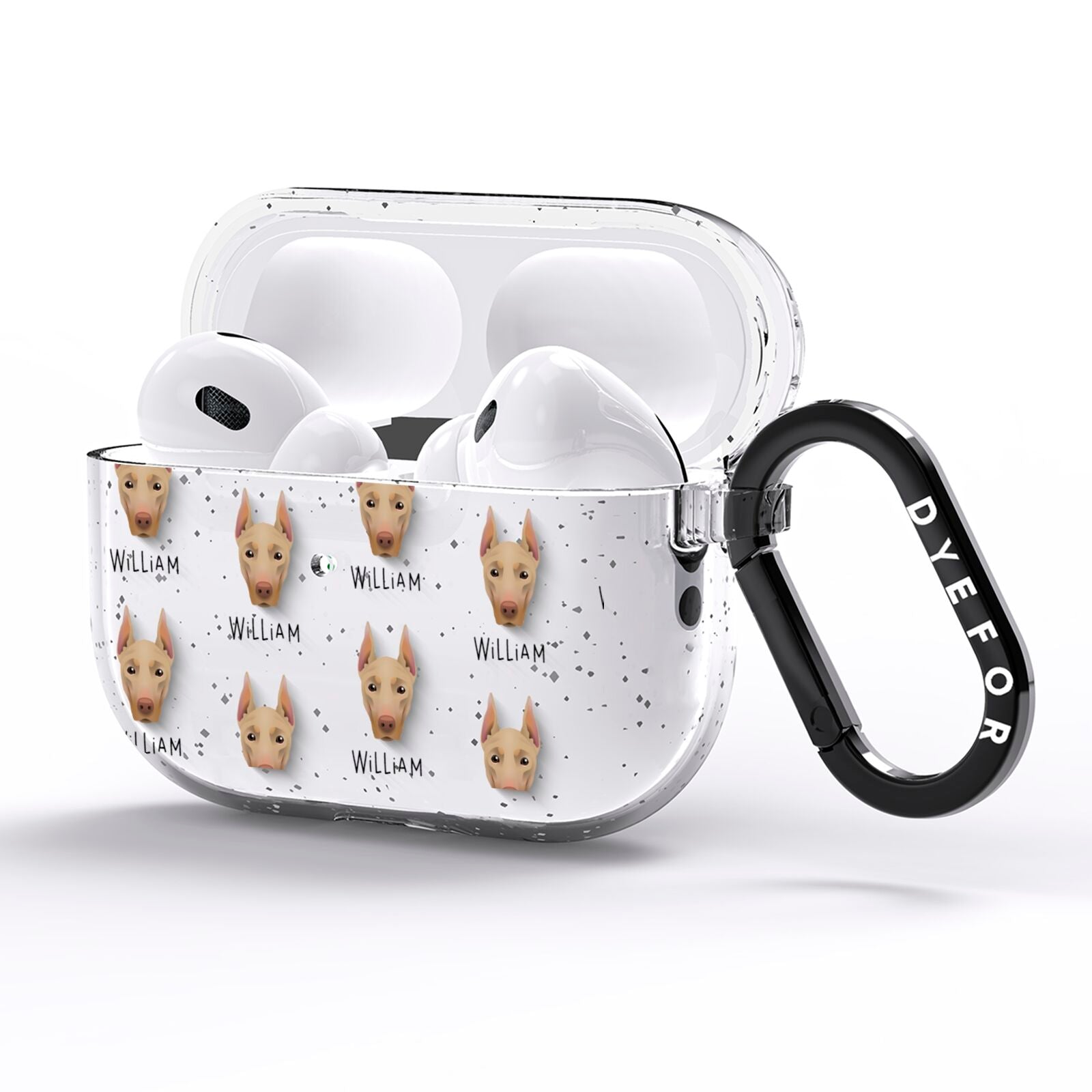 Dobermann Icon with Name AirPods Pro Glitter Case Side Image