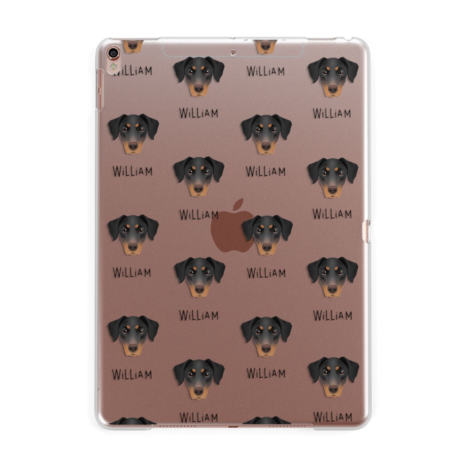Dobermann Icon with Name Apple iPad Rose Gold Case
