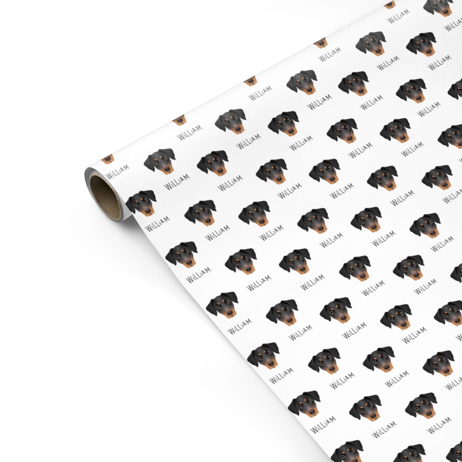 Dobermann Icon with Name Personalised Gift Wrap