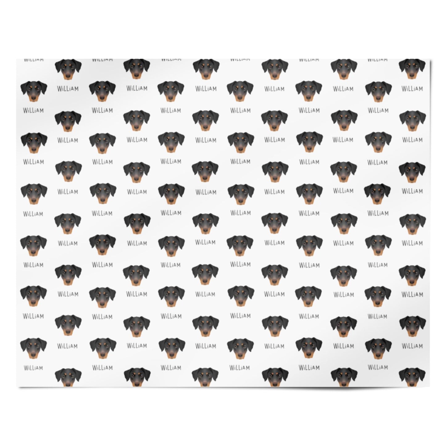Dobermann Icon with Name Personalised Wrapping Paper Alternative