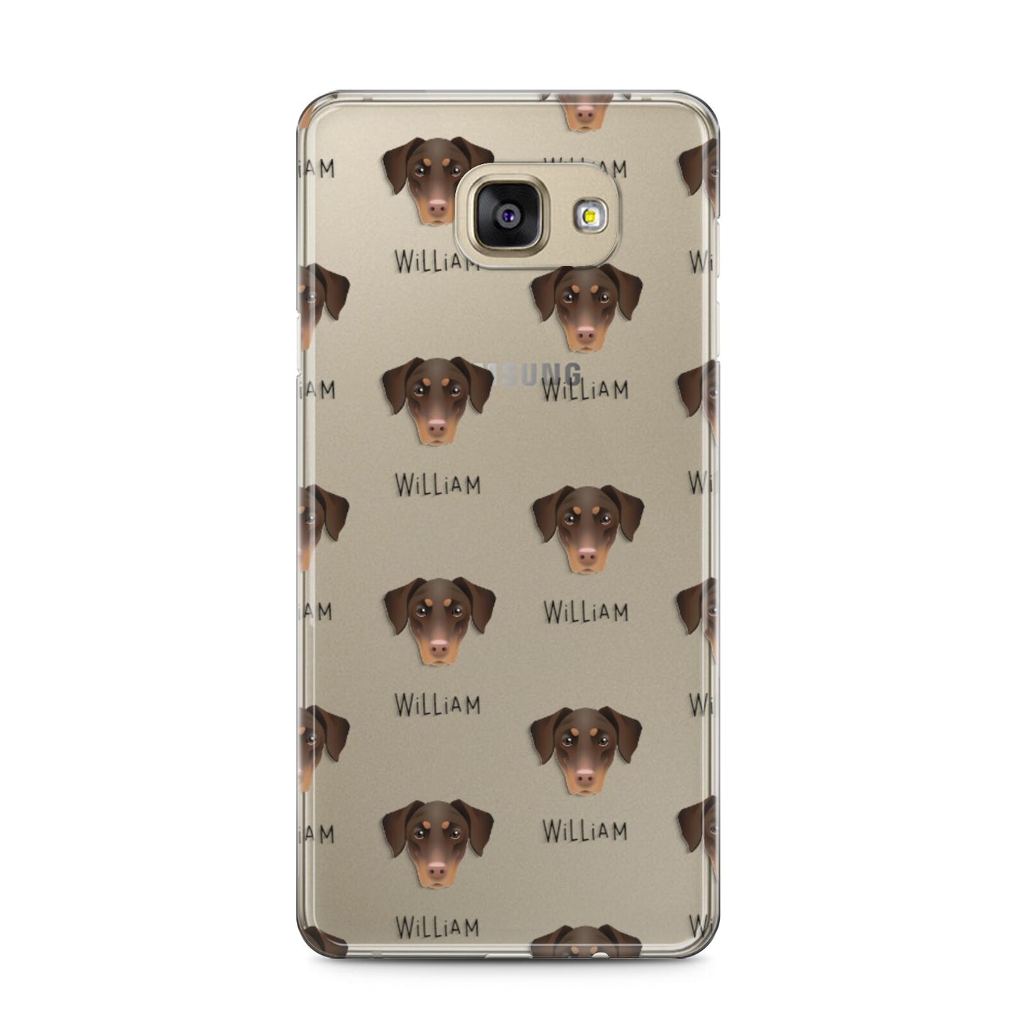 Dobermann Icon with Name Samsung Galaxy A5 2016 Case on gold phone