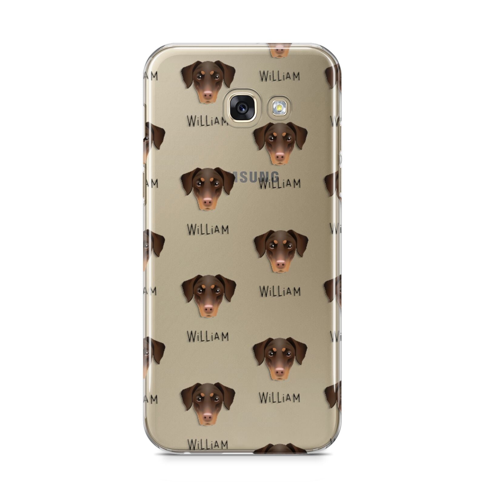 Dobermann Icon with Name Samsung Galaxy A5 2017 Case on gold phone