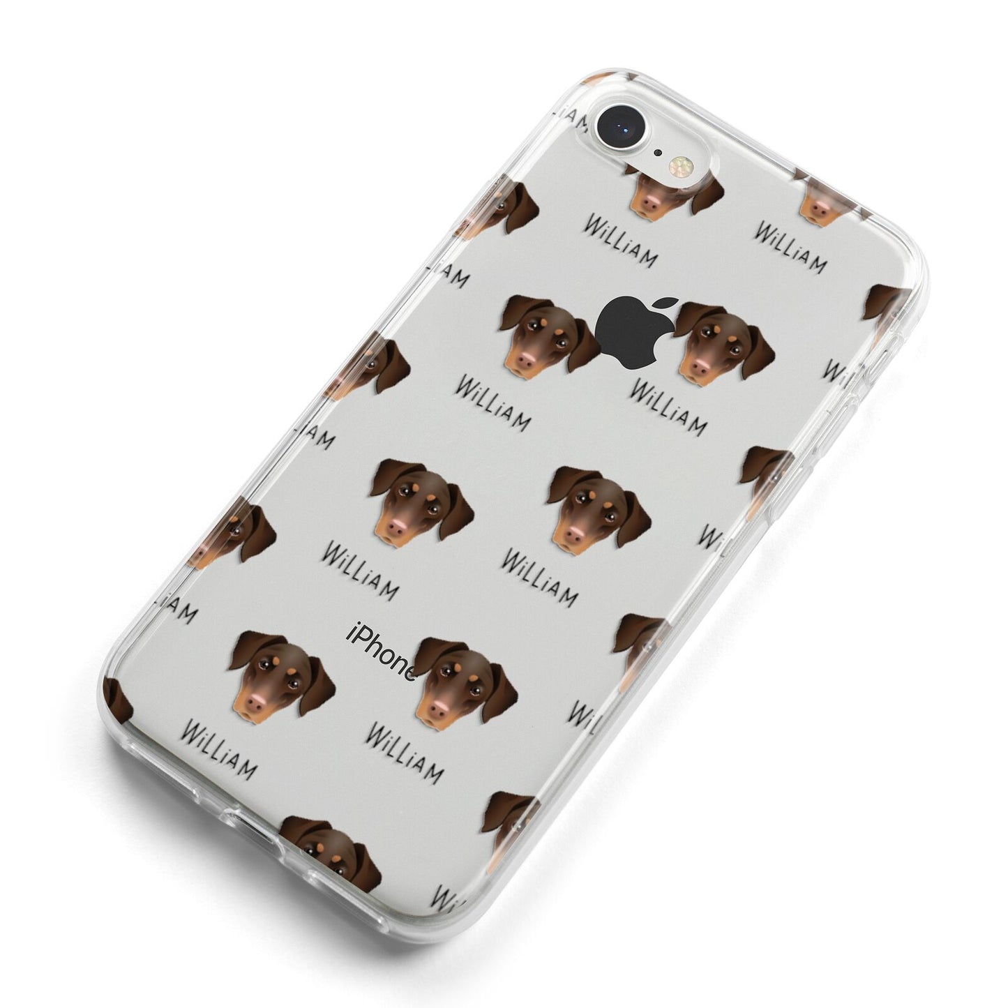 Dobermann Icon with Name iPhone 8 Bumper Case on Silver iPhone Alternative Image