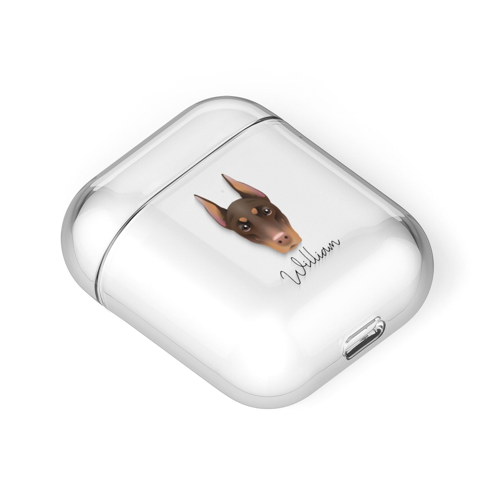 Dobermann Personalised AirPods Case Laid Flat