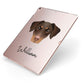 Dobermann Personalised Apple iPad Case on Rose Gold iPad Side View