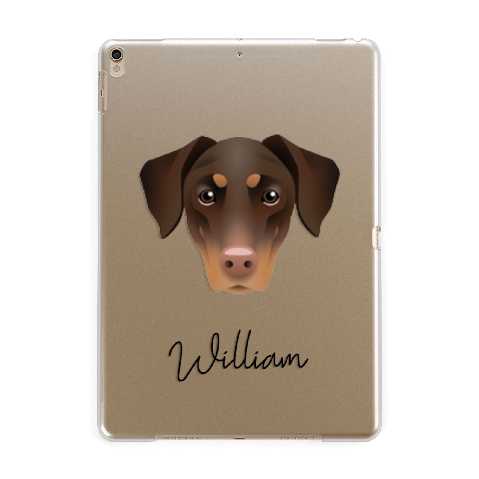 Dobermann Personalised Apple iPad Gold Case