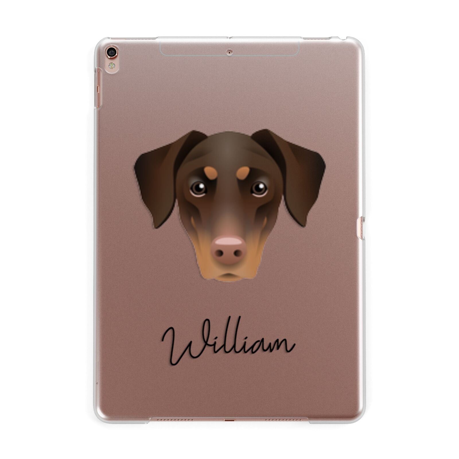 Dobermann Personalised Apple iPad Rose Gold Case