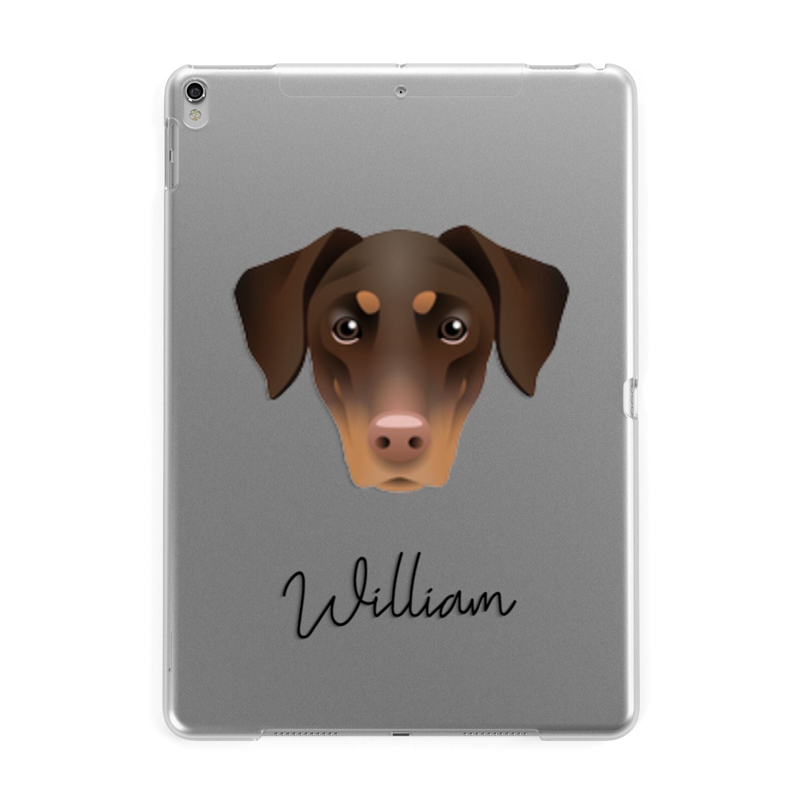 Dobermann Personalised Apple iPad Silver Case