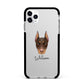 Dobermann Personalised Apple iPhone 11 Pro Max in Silver with Black Impact Case
