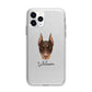 Dobermann Personalised Apple iPhone 11 Pro Max in Silver with Bumper Case