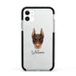 Dobermann Personalised Apple iPhone 11 in White with Black Impact Case