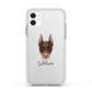 Dobermann Personalised Apple iPhone 11 in White with White Impact Case