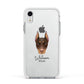 Dobermann Personalised Apple iPhone XR Impact Case White Edge on Silver Phone
