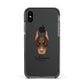Dobermann Personalised Apple iPhone Xs Impact Case Black Edge on Black Phone