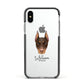 Dobermann Personalised Apple iPhone Xs Impact Case Black Edge on Silver Phone