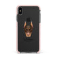 Dobermann Personalised Apple iPhone Xs Max Impact Case Pink Edge on Black Phone