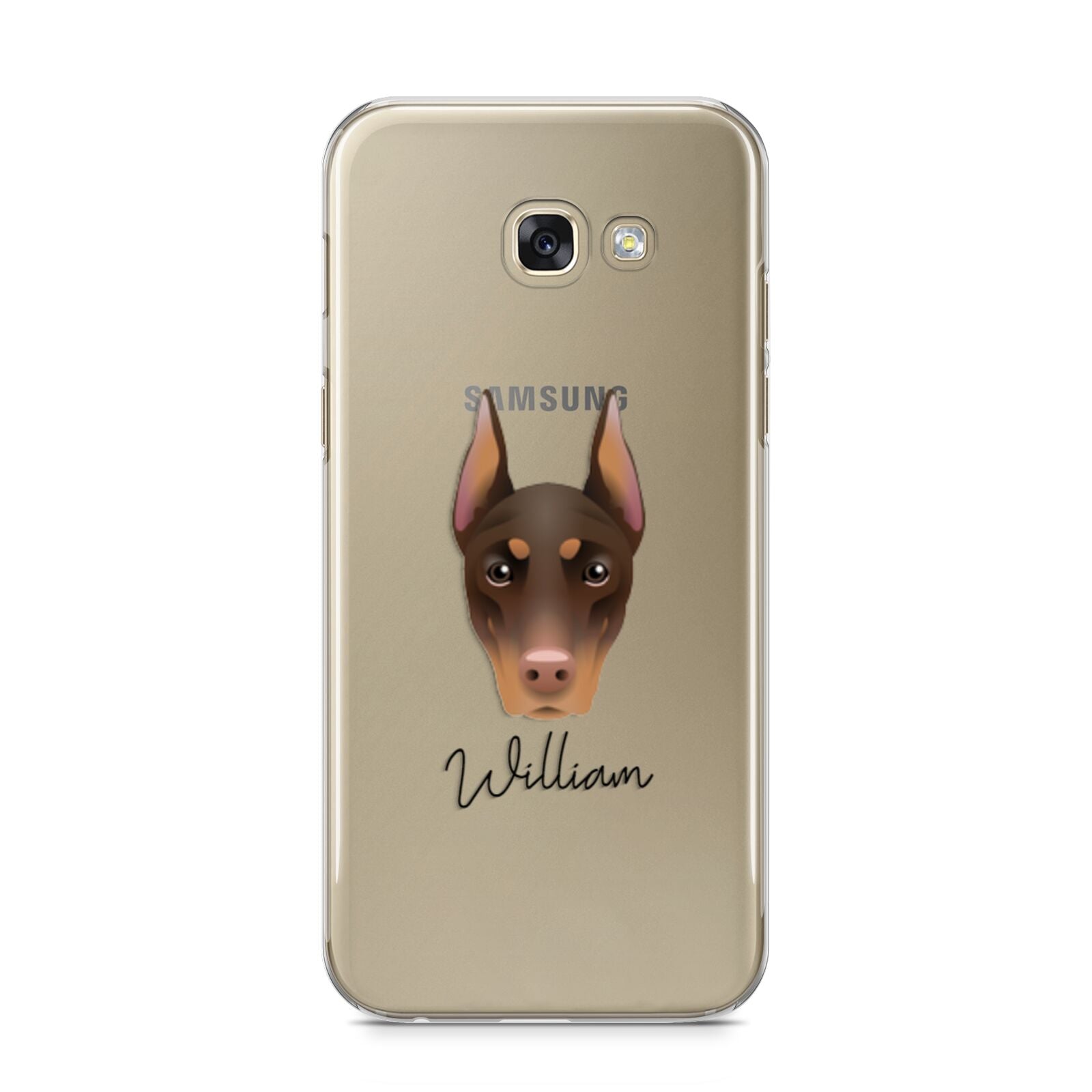 Dobermann Personalised Samsung Galaxy A5 2017 Case on gold phone