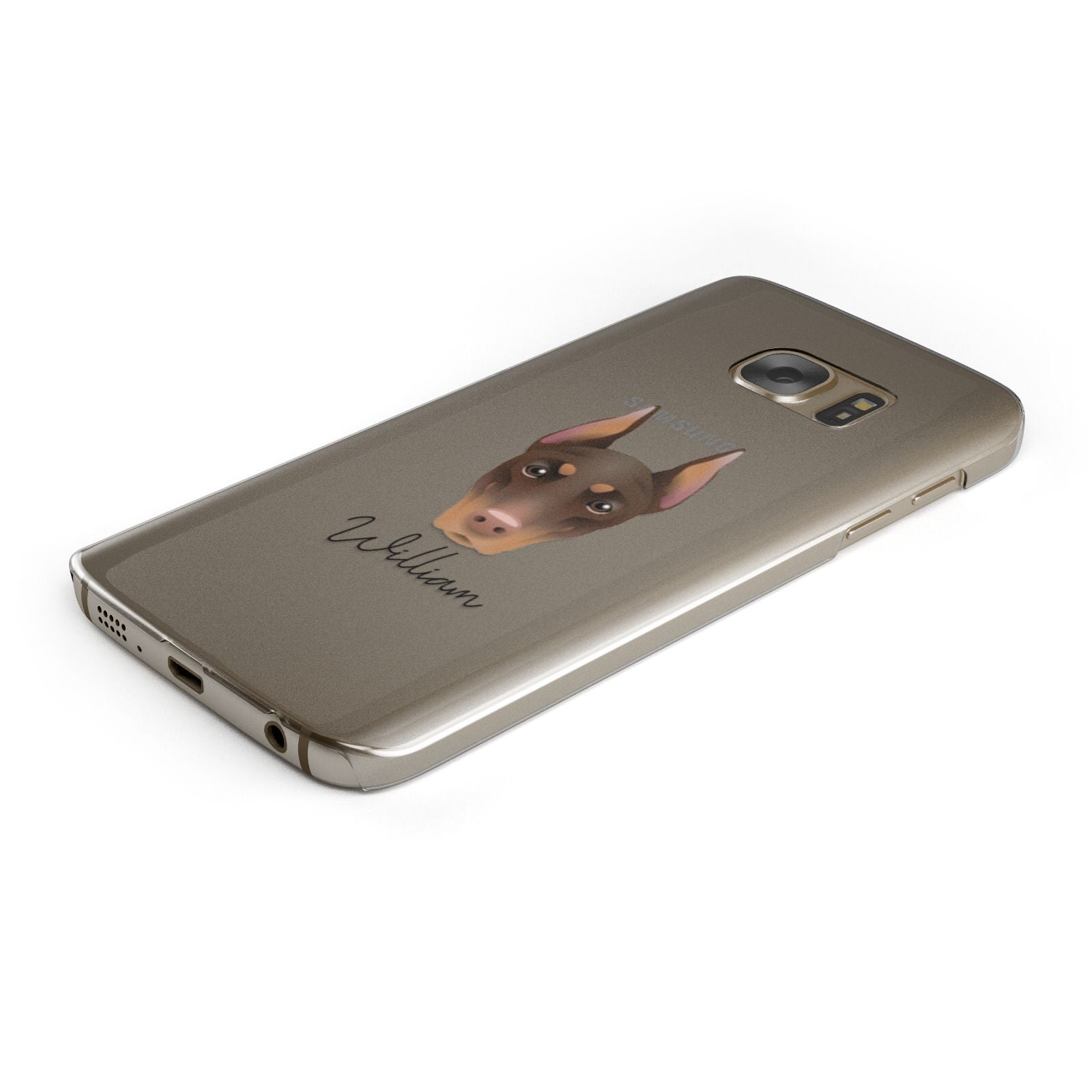 Dobermann Personalised Samsung Galaxy Case Bottom Cutout
