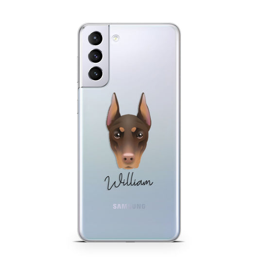 Dobermann Personalised Samsung S21 Plus Phone Case