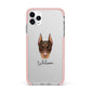 Dobermann Personalised iPhone 11 Pro Max Impact Pink Edge Case