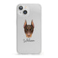 Dobermann Personalised iPhone 13 Clear Bumper Case