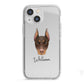 Dobermann Personalised iPhone 13 Mini TPU Impact Case with White Edges