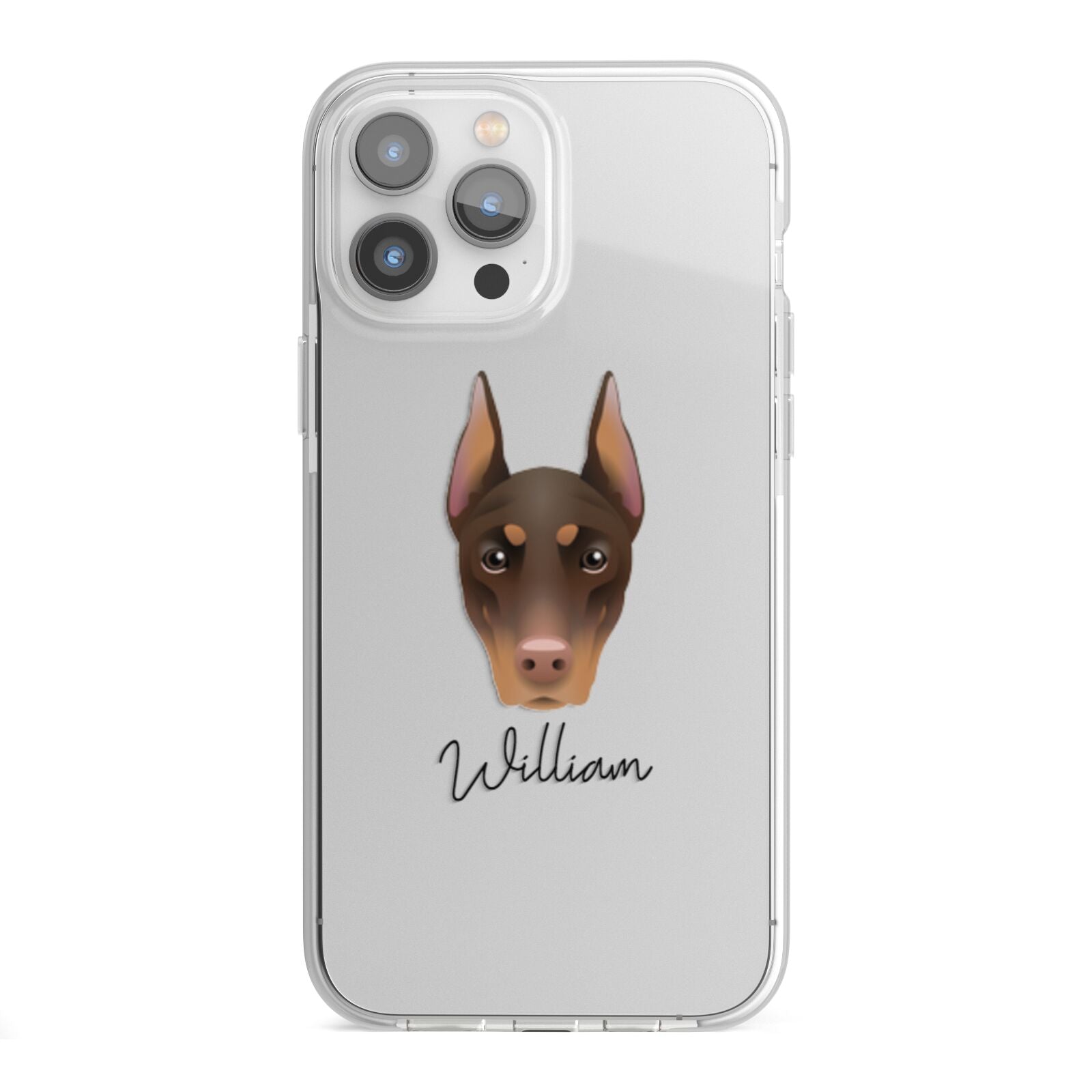 Dobermann Personalised iPhone 13 Pro Max TPU Impact Case with White Edges
