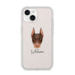 Dobermann Personalised iPhone 14 Clear Tough Case Starlight