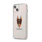 Dobermann Personalised iPhone 14 Plus Clear Tough Case Starlight Angled Image