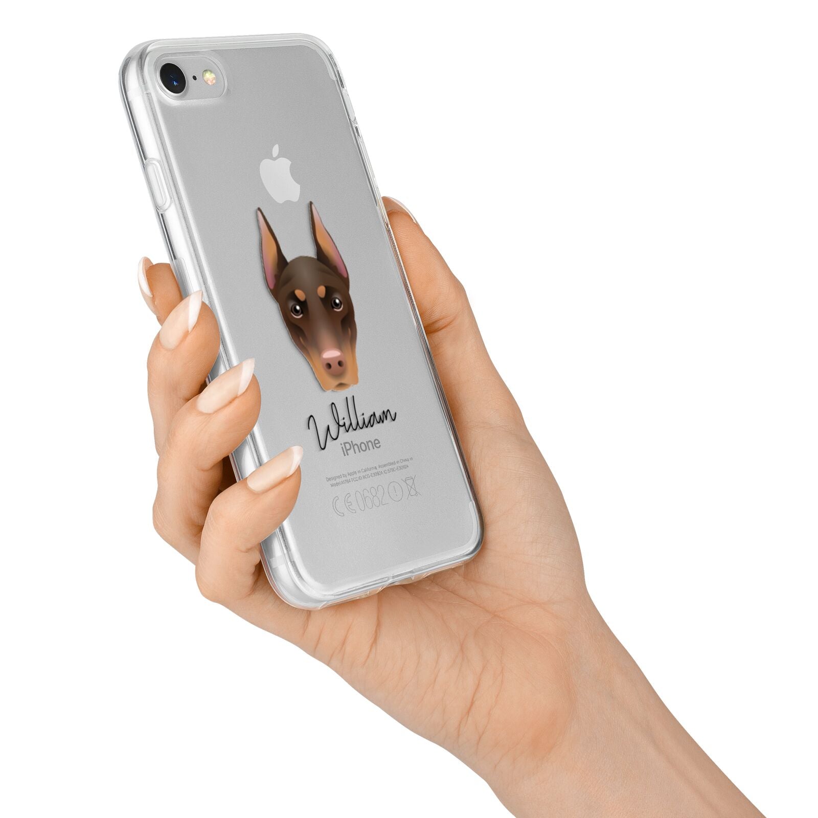 Dobermann Personalised iPhone 7 Bumper Case on Silver iPhone Alternative Image