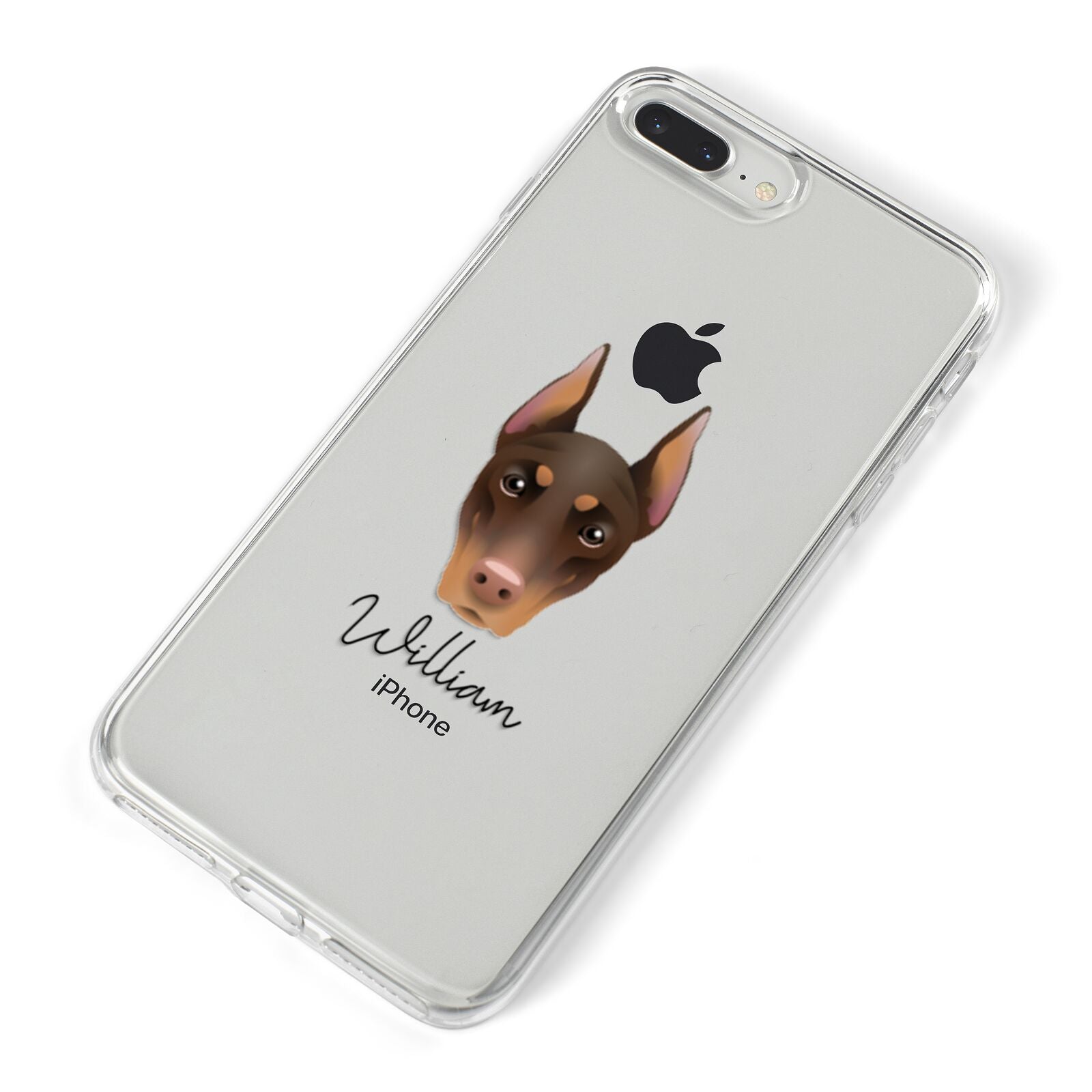 Dobermann Personalised iPhone 8 Plus Bumper Case on Silver iPhone Alternative Image