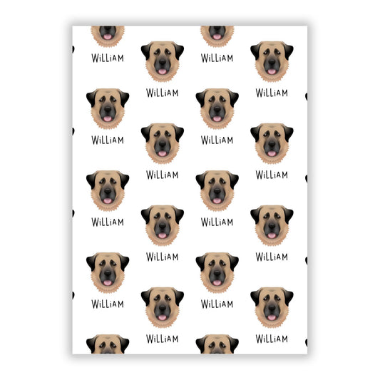 Dog Icon with Name A5 Flat Greetings Card