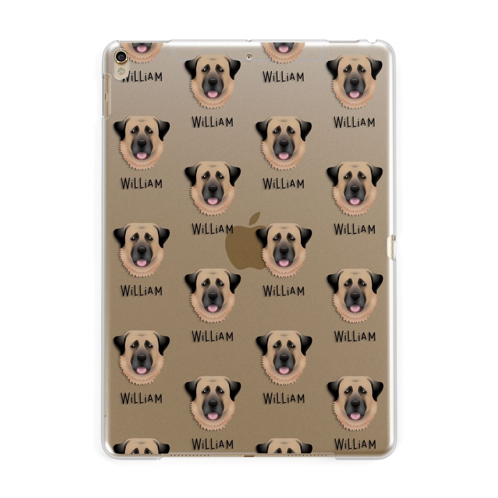 Dog Icon with Name Apple iPad Gold Case