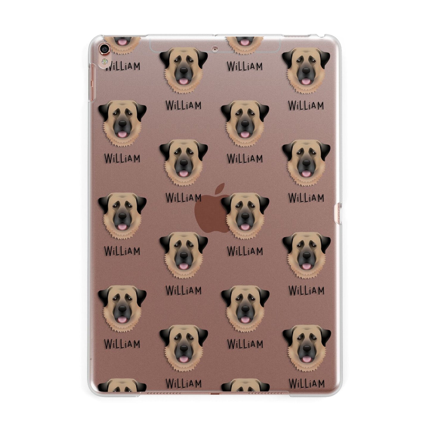 Dog Icon with Name Apple iPad Rose Gold Case